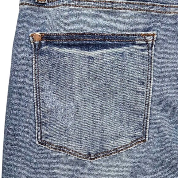 Judy Blue Cropped Bootcut Jeans Womens 28 Release Hem Distressed Mid Rise - Picture 9 of 12